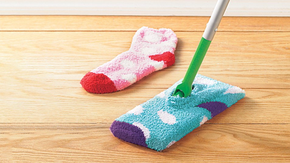 Uses for old socks: sock as a mop cover