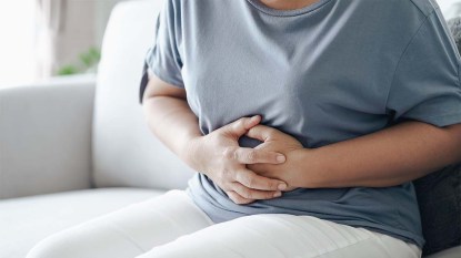Woman experiencing bloating