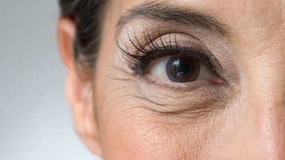 mature woman close up of lashes and brow