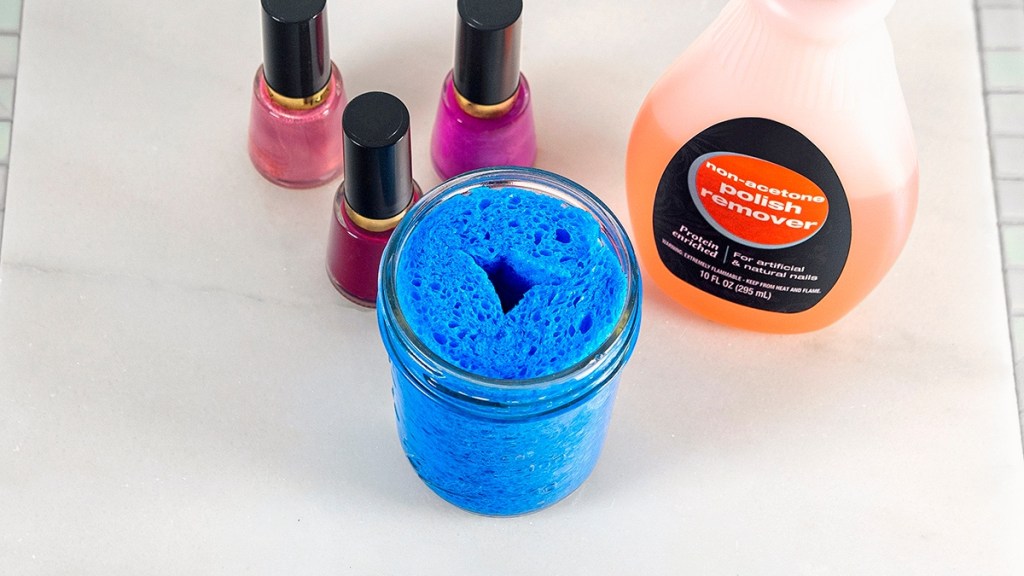 Helping remove nail polish is one of many uses for sponges