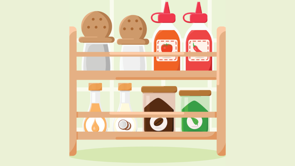 Illustration of spice rack