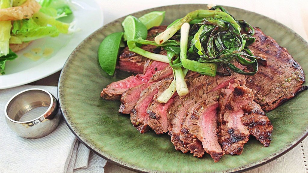 Cookout Menu Image_Grilled Flank Steak with Grilled Scallions
