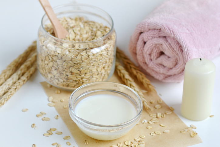 Oatmeal and oatmeal milk to be incorporated into a soothing hand soak to relieve dry, cracked skin