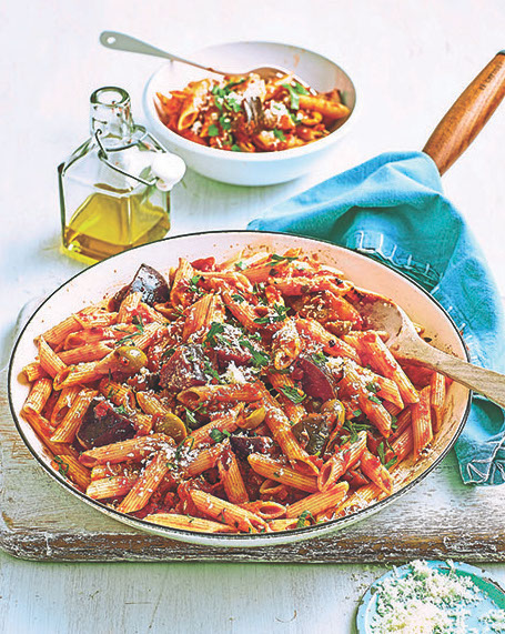 Penne with Eggplant Tomato Sauce