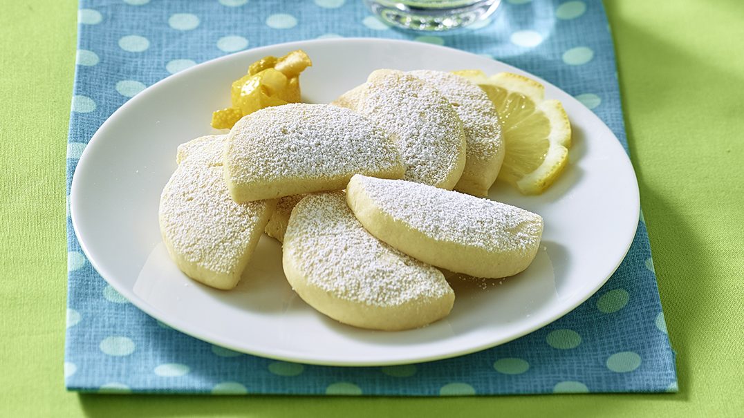 Lemon shortbread cookies made with Kamut flour