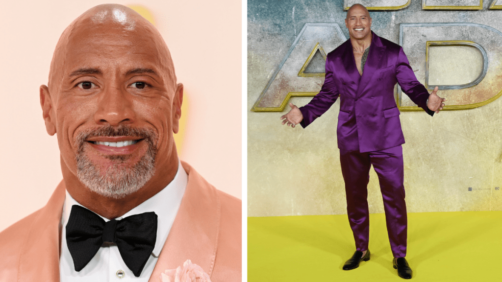 Dwayne Johnson pictured in 2023 and 2022