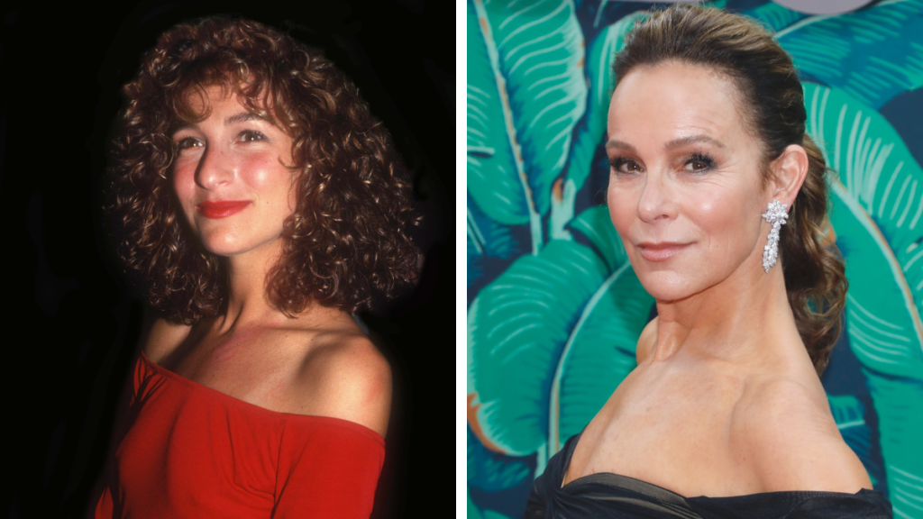 Jennifer Grey pictured in 1987 and 2023