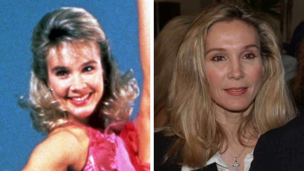 Cynthia Rhodes pictured in 1987 and 2002