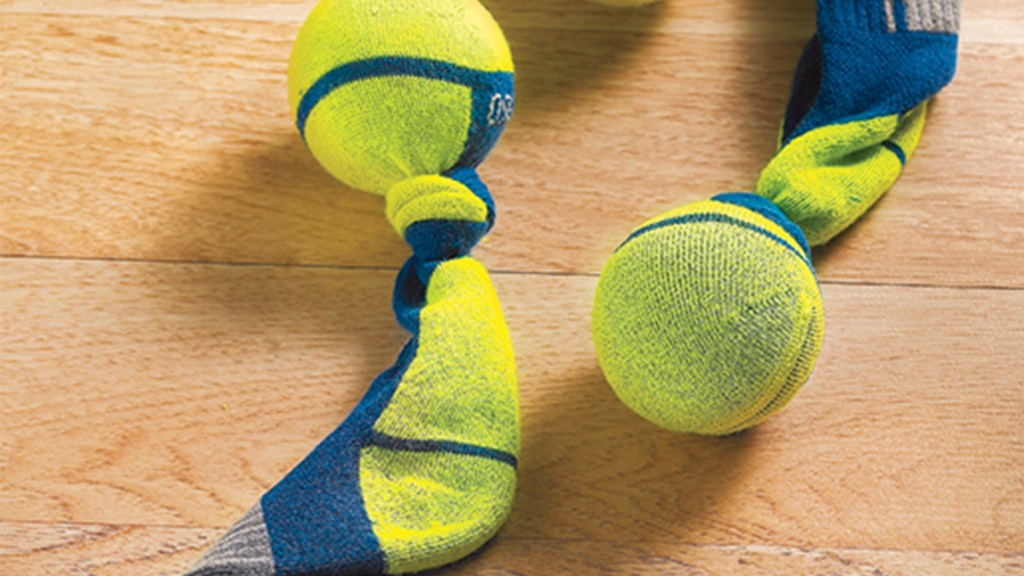 Tennis balls as a slobber-free dog toy