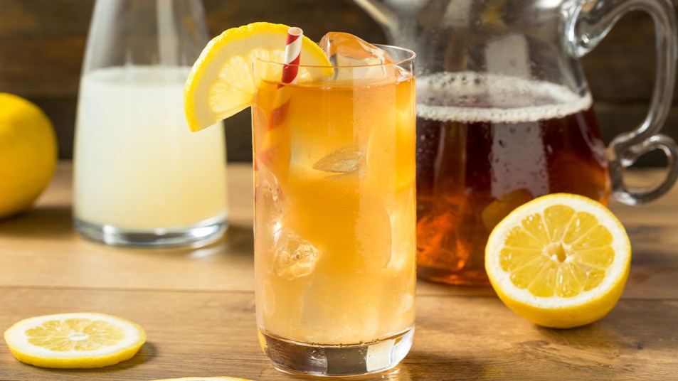 Boozy Arnold Palmer made with lemonade, iced tea and bourbon