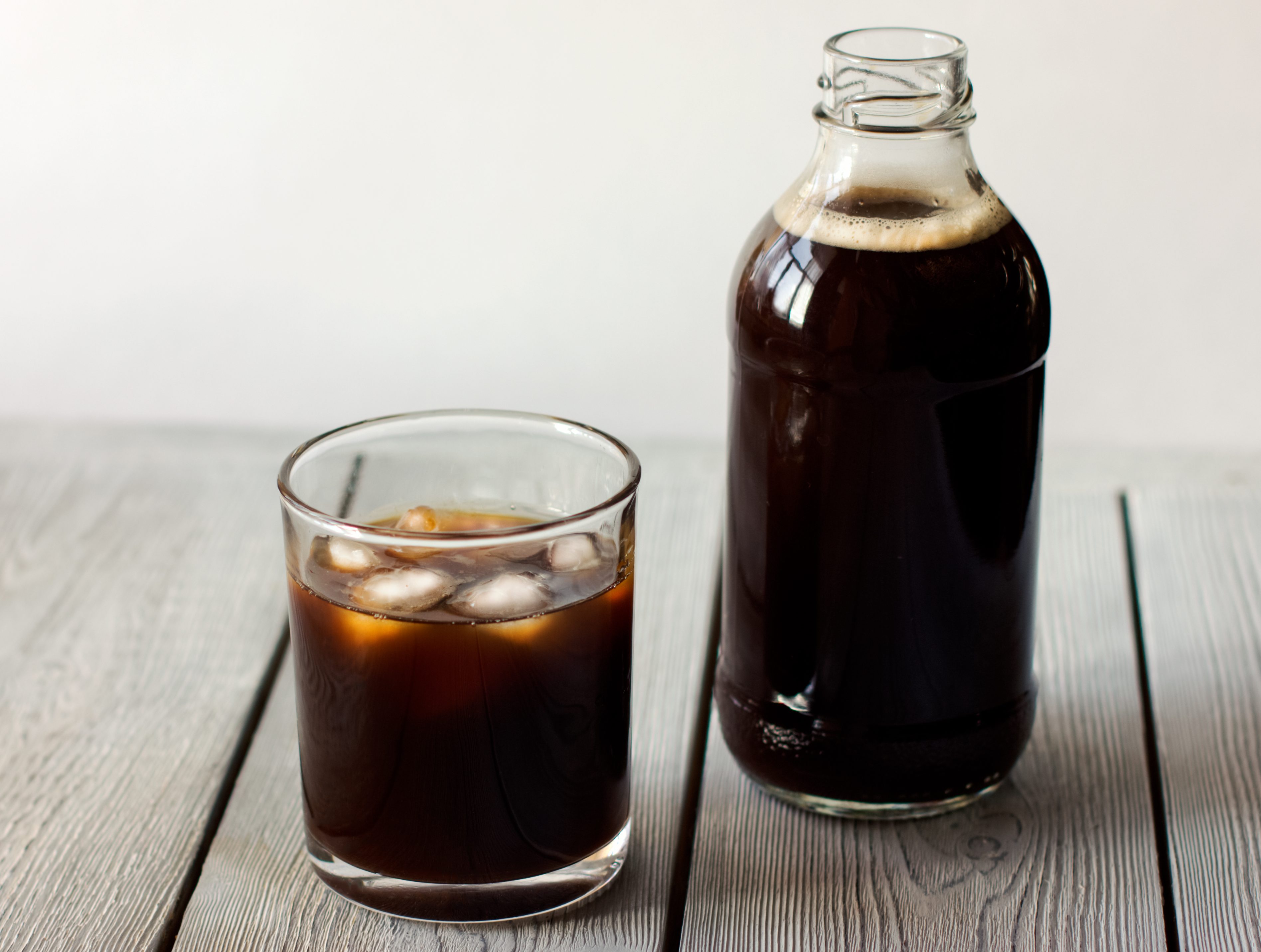 cold brew coffee on table