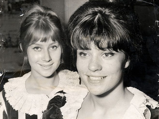 Helen Mirren (left) pictured with Diana Quick during rehearsals for the youth production of 'A Midsummer Nights Dream', 1964