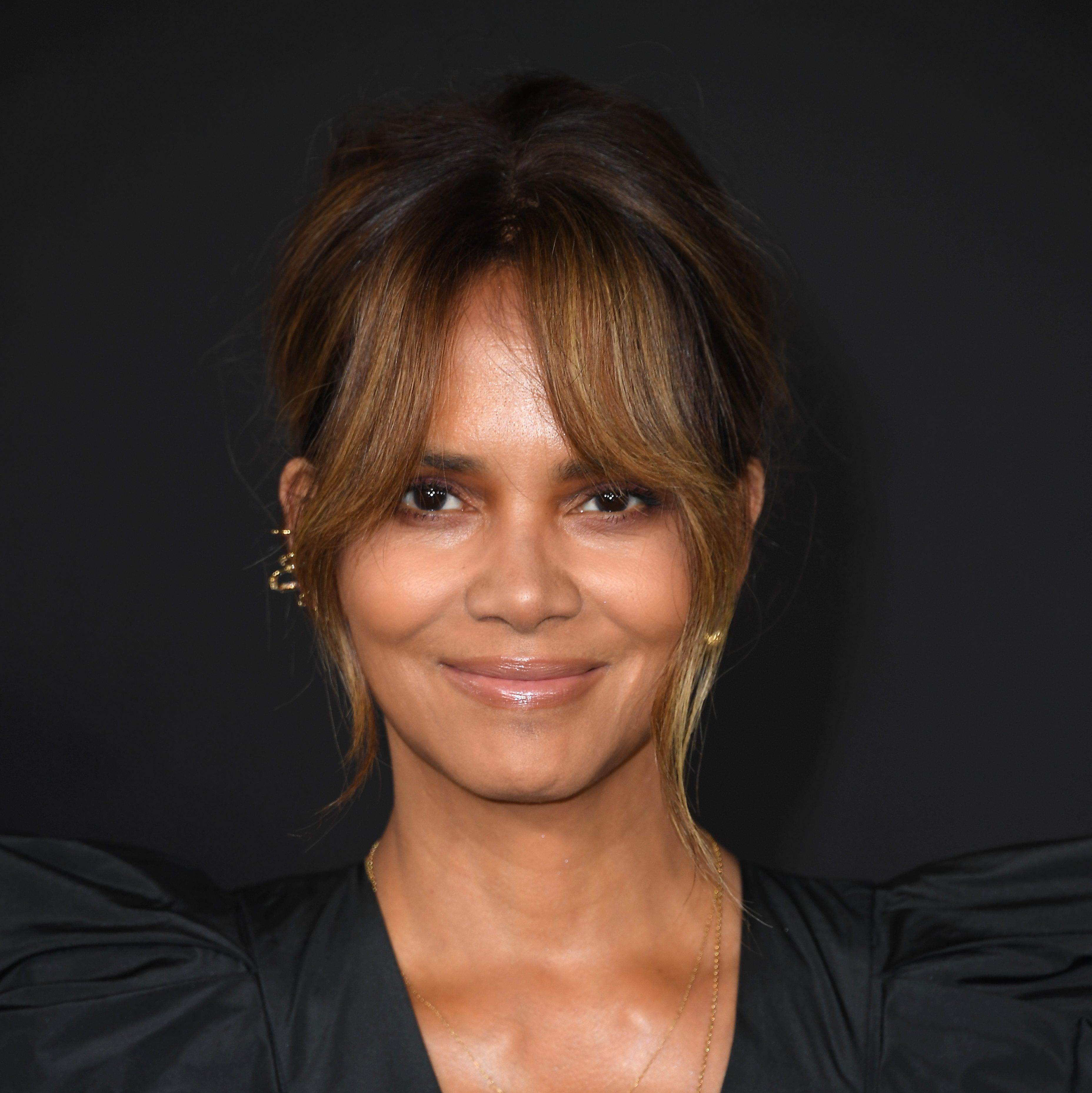 Halle Berry with bottleneck bangs