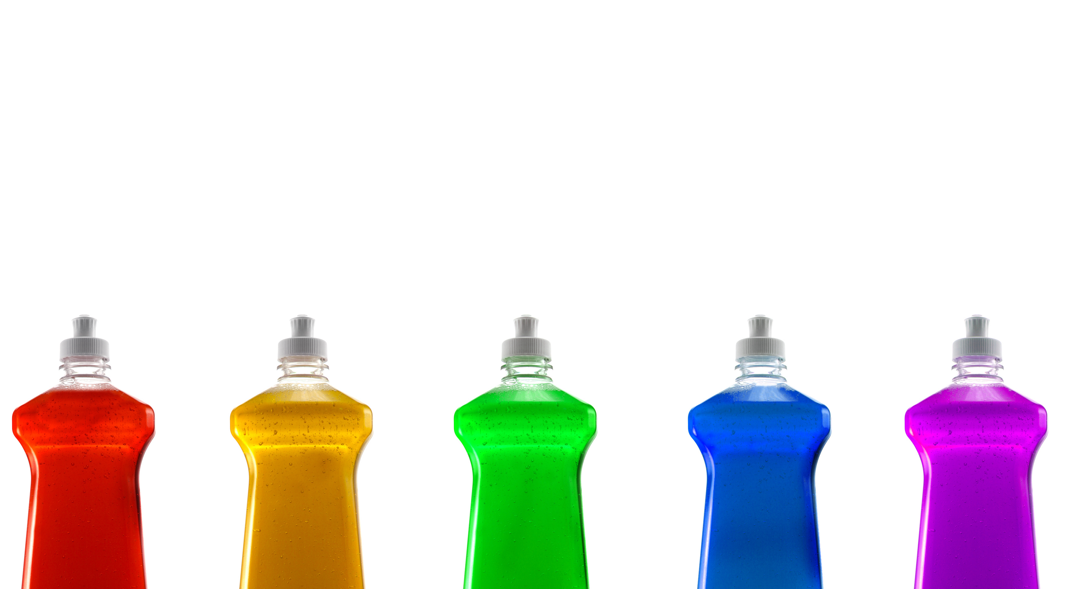 colorful bottles of dish soap