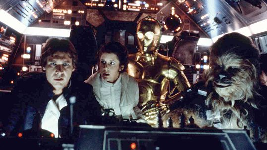 Harrison Ford, Carrie Fisher, Anthony Daniels and Peter Mayhew, 'Star Wars: Episode V - The Empire Strikes Back,' 1979
