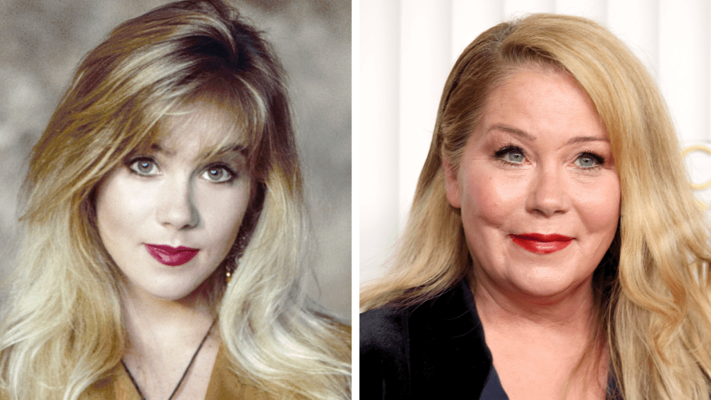 Christina Applegate from Married with Children. Left: 1989; Right: 2023