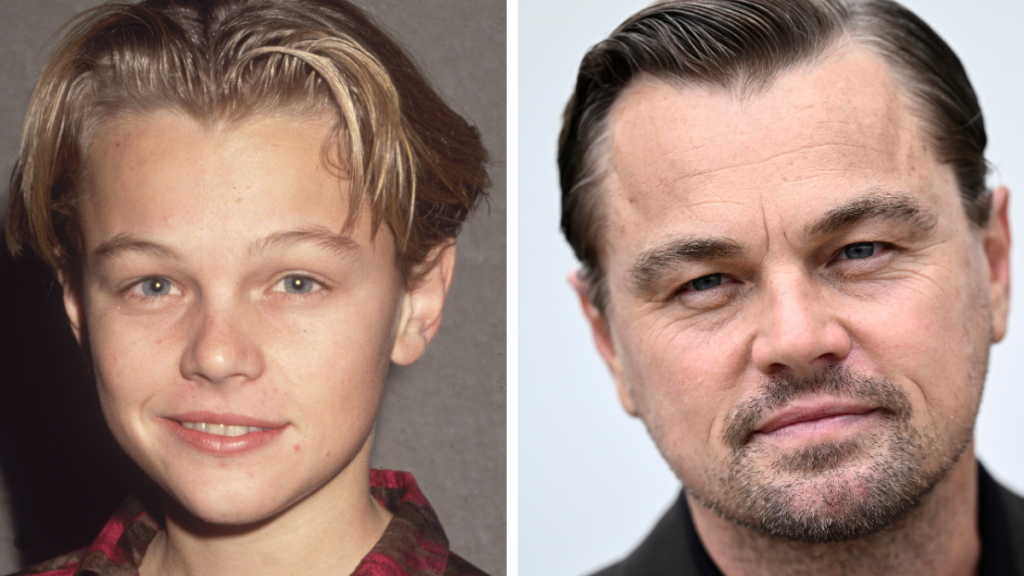 Leonardo DiCaprio Left: 1989; Right: 2023