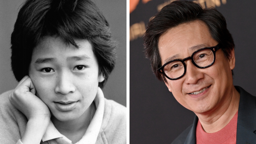 Ke Huy Quan in 1986 and 2023, a member of The Goonies cast, then and now