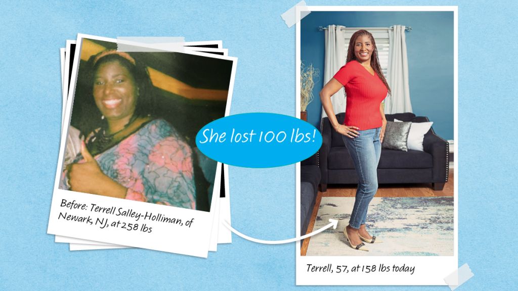 Terrell Salley-Holliman, who lost 100 lbs on the blood type diet