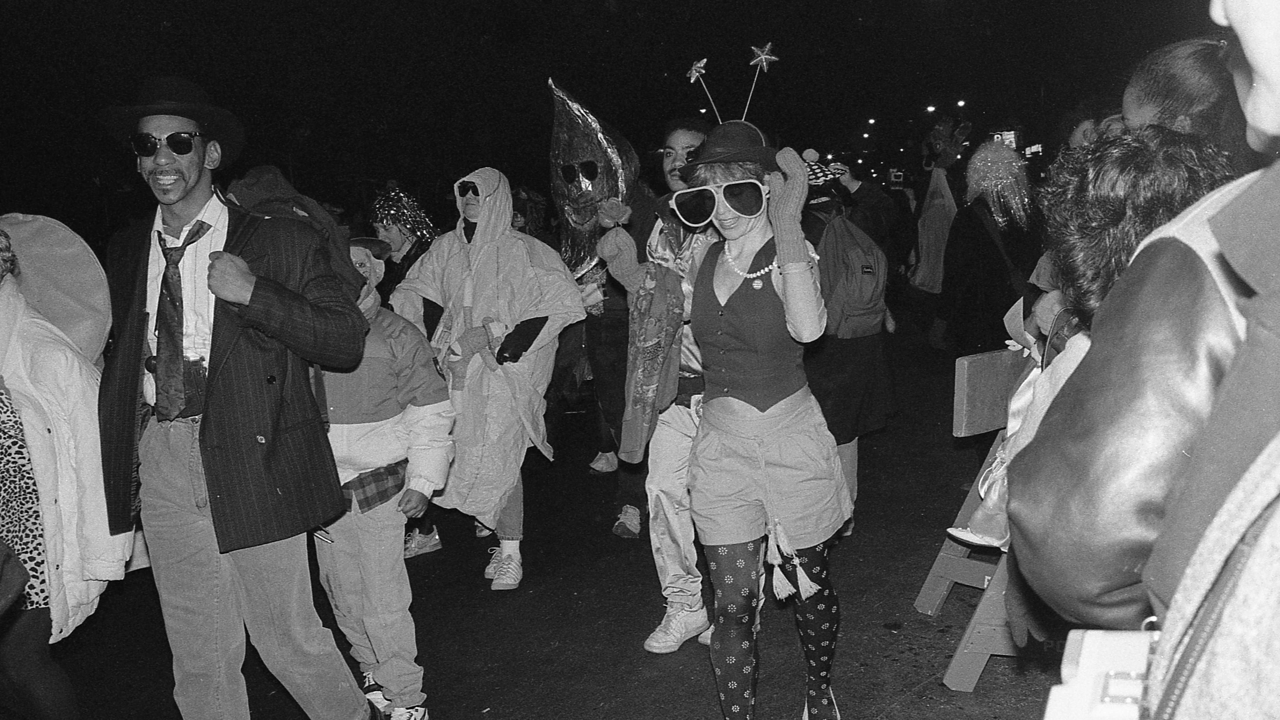 People attend New York's annual Village Halloween Parade, New York, NY, October 31, 1988 Halloween facts
