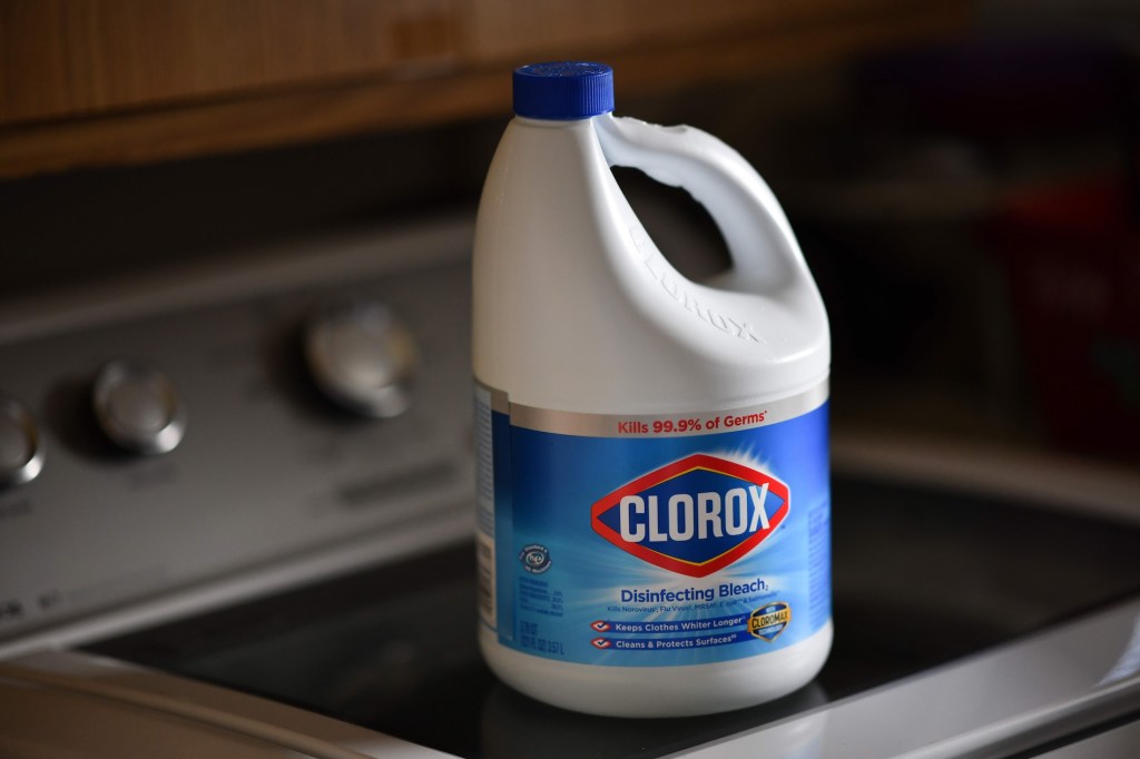 A bottle of bleach (Get rid of musty basement smell)