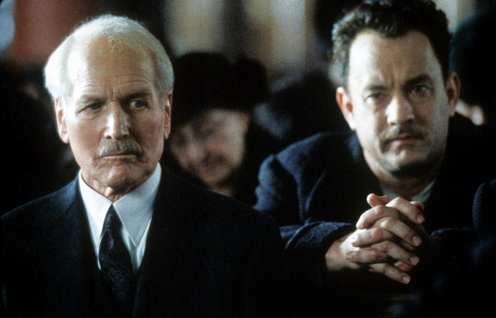 Paul Newman young and Tom Hanks in a scene from the film 'Road To Perdition',