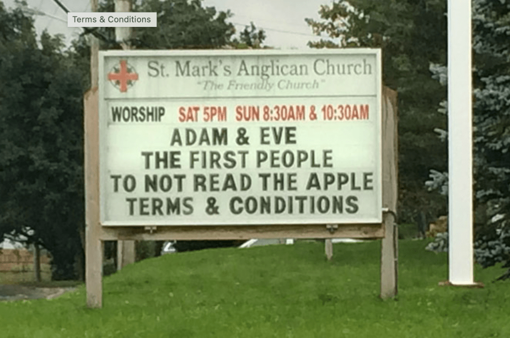 Funny church signs: A joke about Adam and Eve 