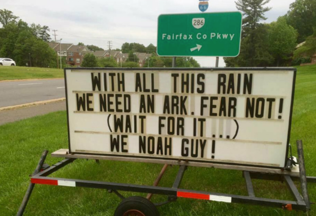 Funny church signs about the rain 