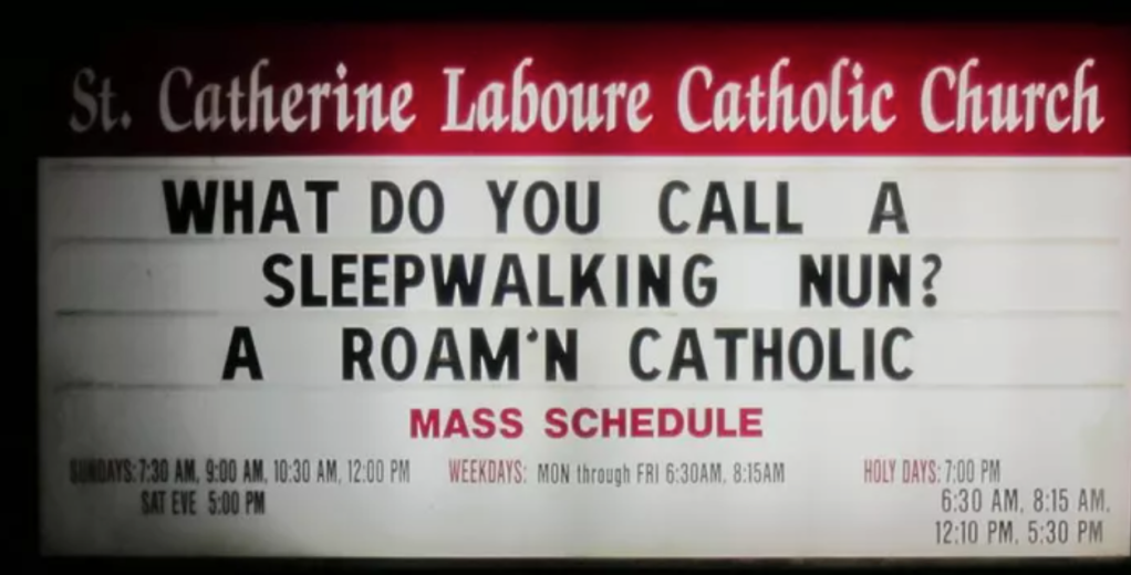 A funny church signs about sleepwalking 