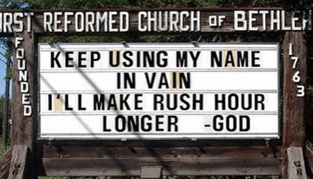 Funny church signs about rush hour 