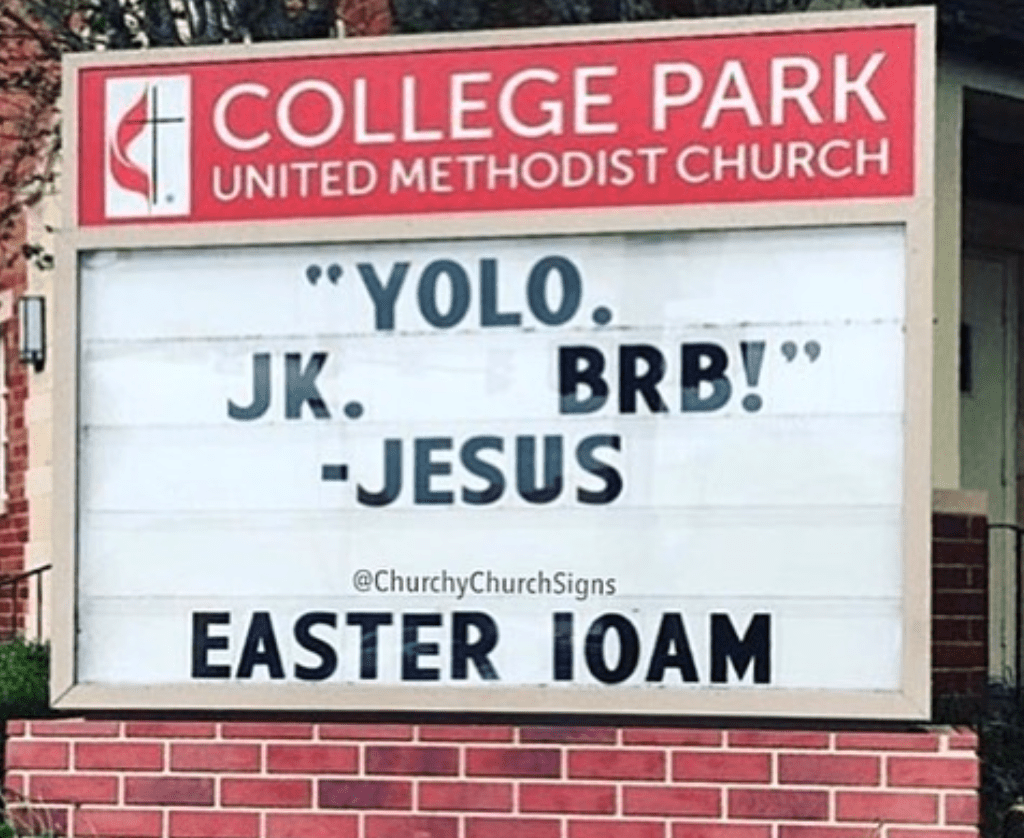 Funny church signs about how jesus knows slag 