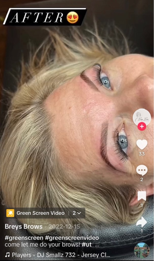 woman over 50 eyebrows after a lamination treatment