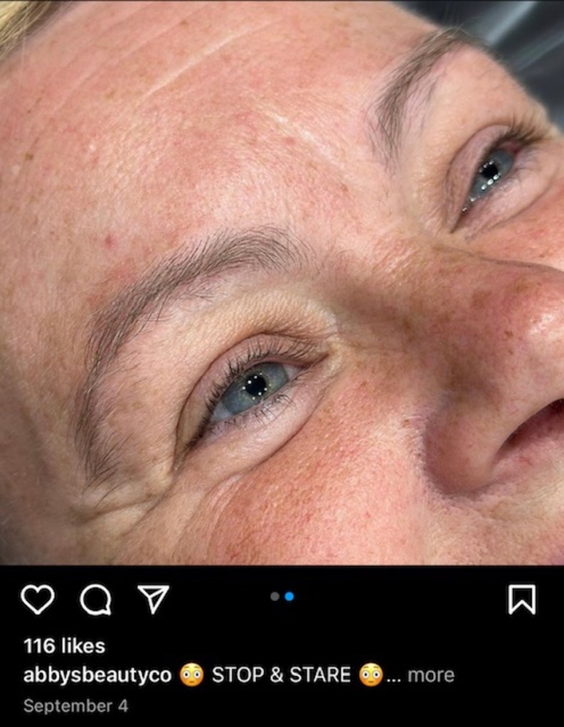 Close up of mature woman's eyebrows