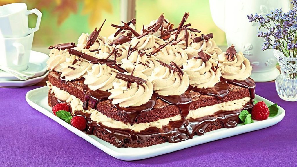 Peanut Butter Brownie Layer Cake is made after the chef read peanut butter desserts