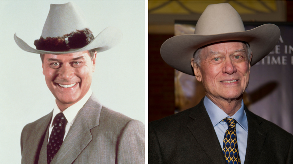 Larry Hagman in 1985 and 2012