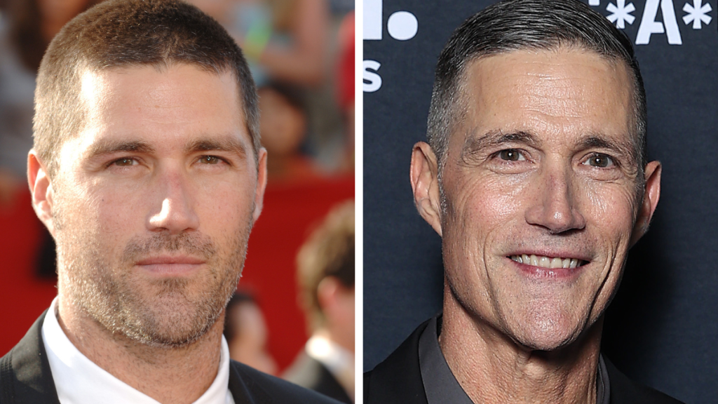 Matthew Fox from the Lost cast, Left: 2005; Right: 2023