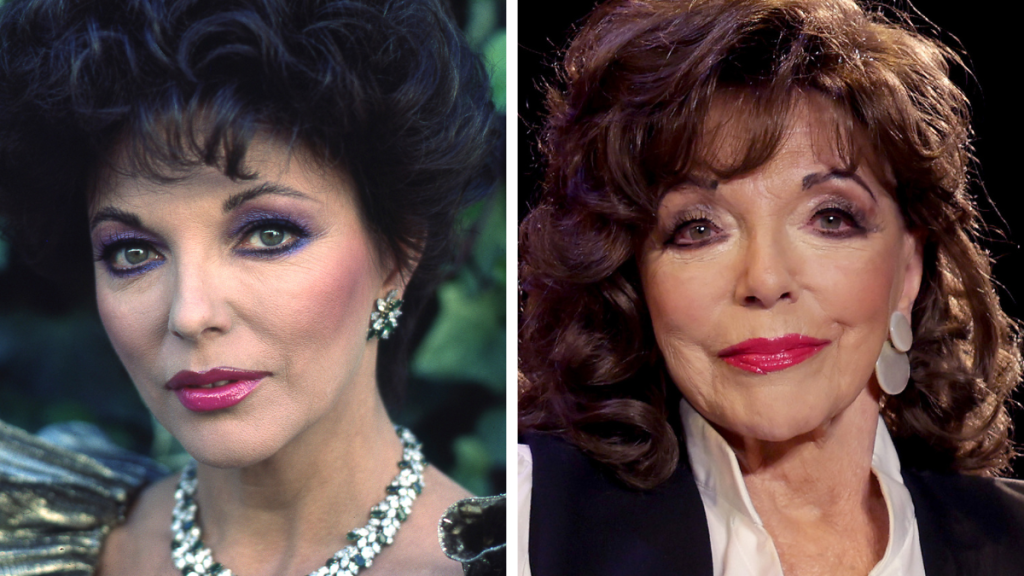 Joan Collins Left: 1986; Right: 2023