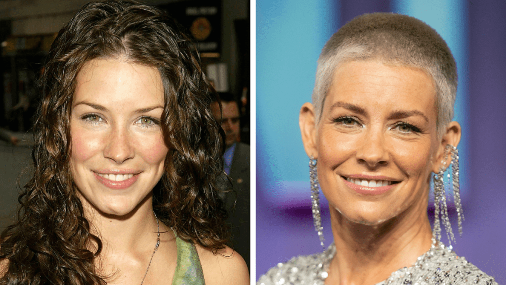 Evangeline Lilly from the Lost cast, Left: 2004; Right: 2023