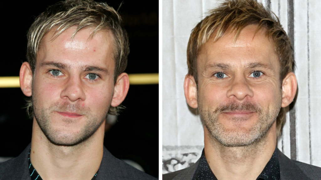 Dominic Monaghan Left: 2004; Right: 2018