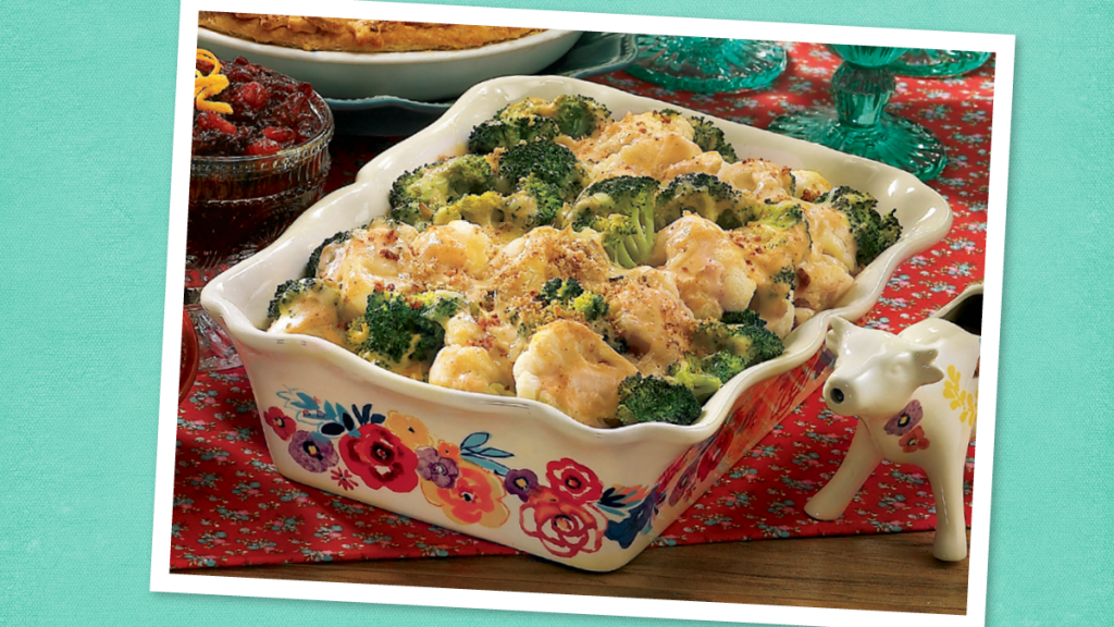 Creamy Broccoli and Cauliflower Gratin (Thanksgiving casserole)