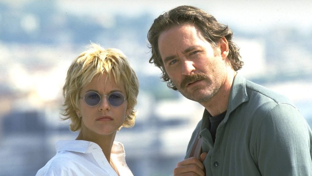 Meg Ryan and Kevin Kline on the set of French Kiss, 1995