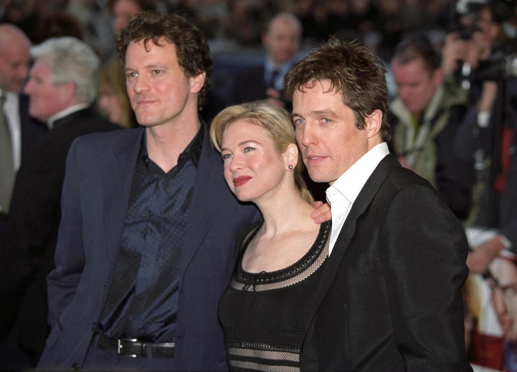 Colin Firth, Rene Zellweger and Hugh Grant (Photo by Ferdaus Shamim/WireImage)