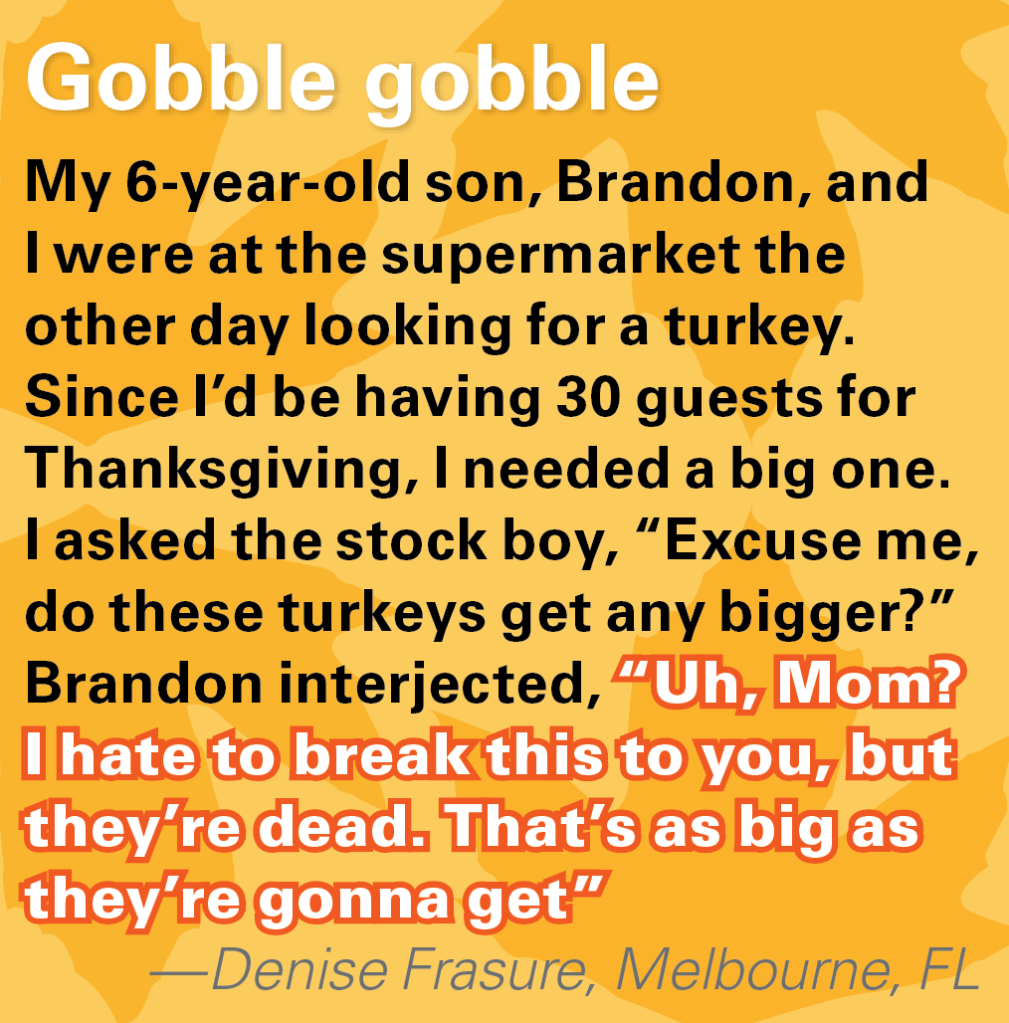 Thanksgiving jokes: The things kids say