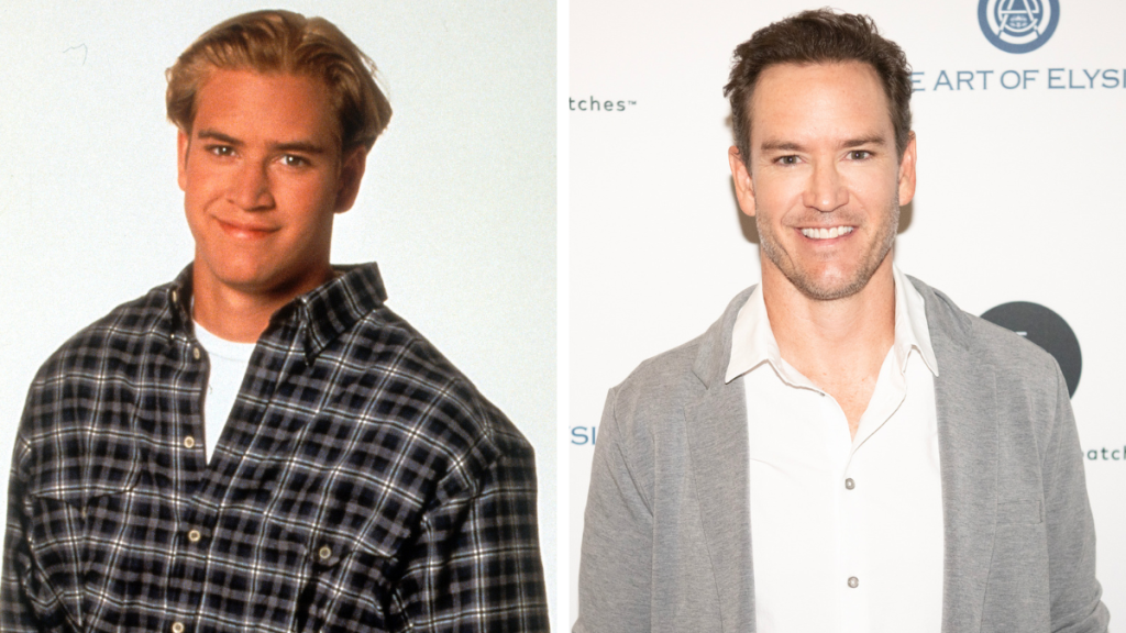 Mark-Paul Gosselaar from the Saved by the Bell cast. Left: 1993; Right: 2023