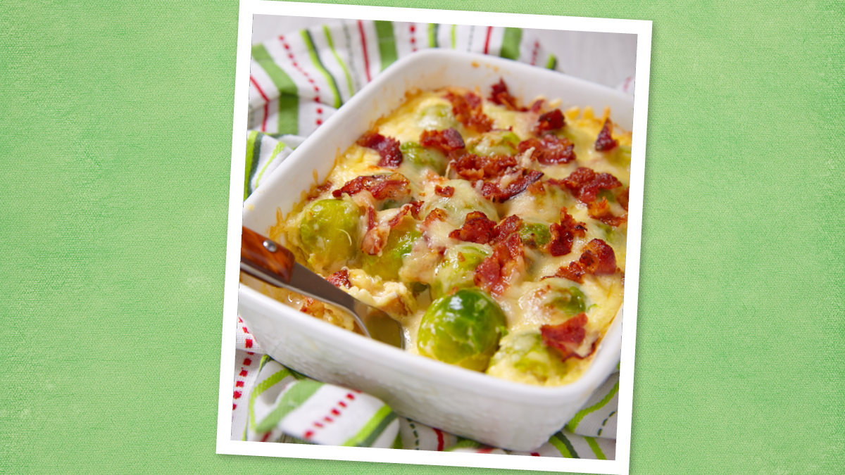 Christmas casserole recipe for Brussels Sprouts Bake