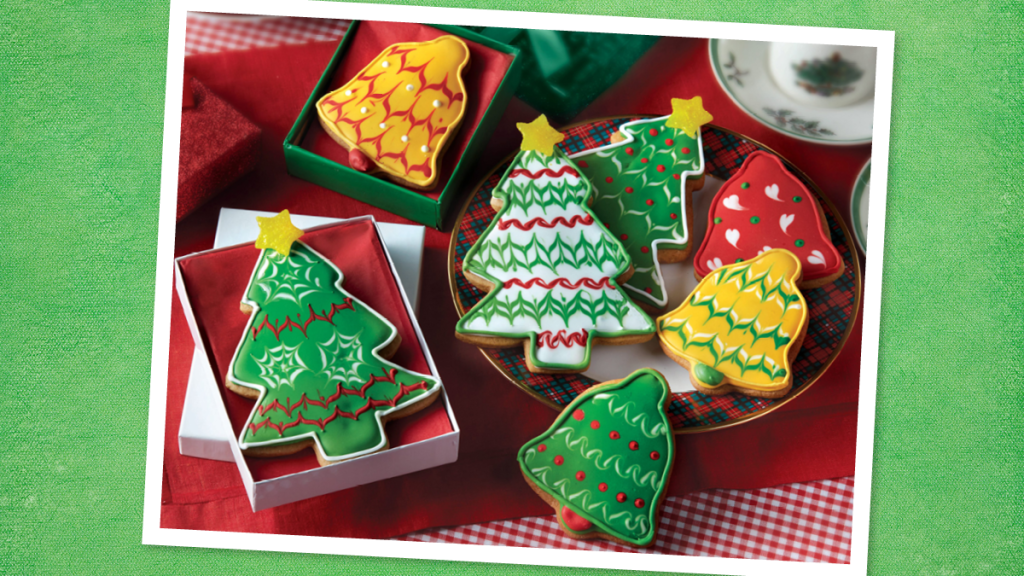 Shortcut Gingerbread Trees and Bells (Christmas tree cookies)