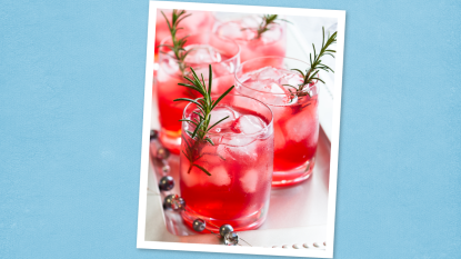 Cran-Rosemary Cooler (Christmas cocktails)