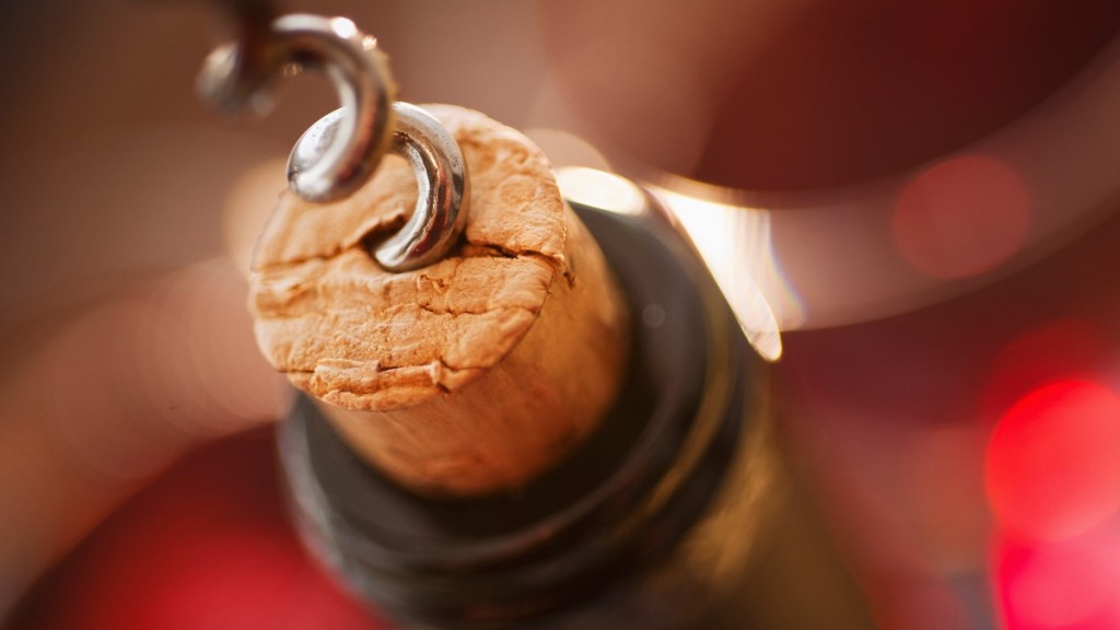 Opening a wine bottle