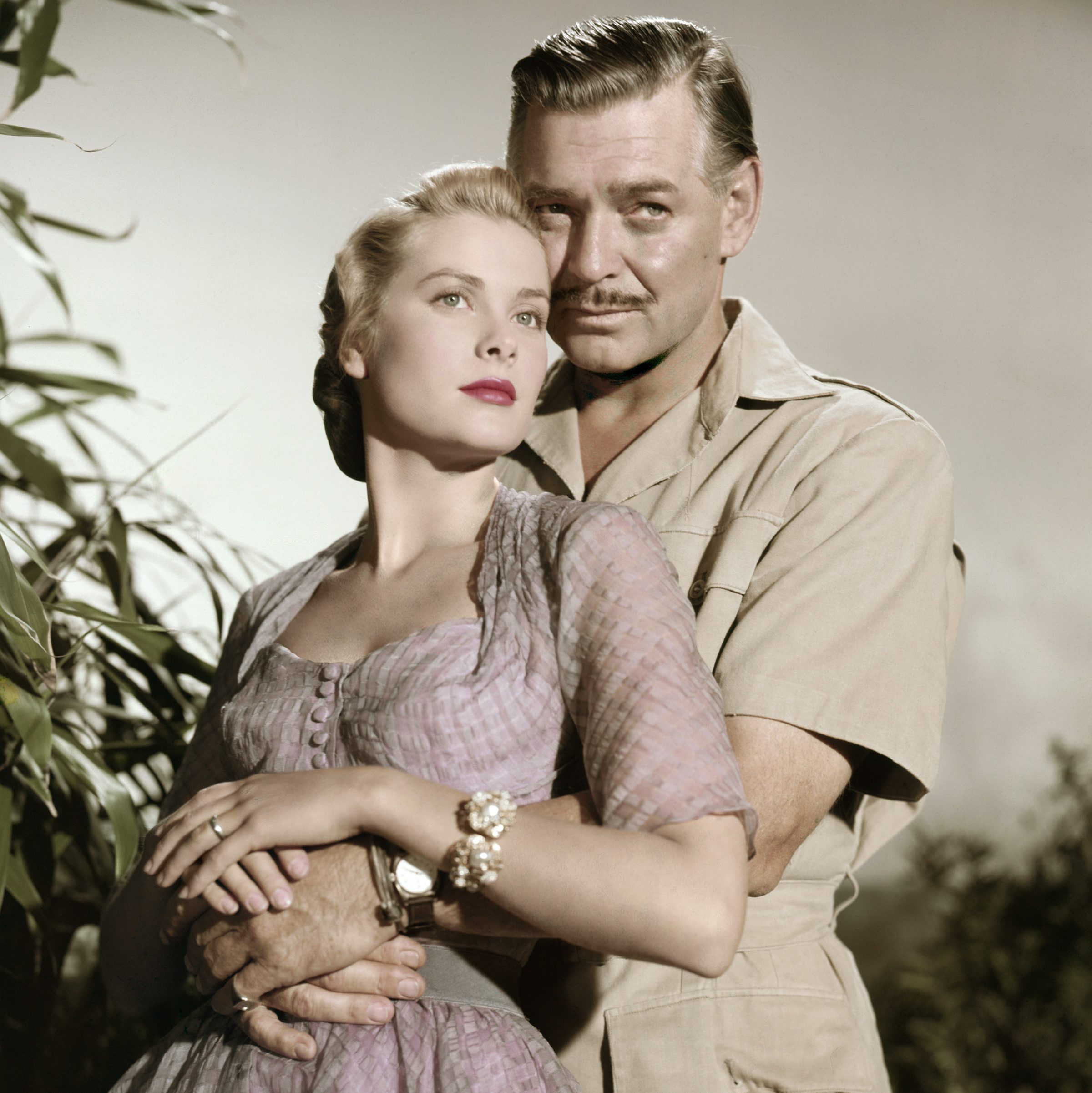 Clark Gable And Grace Kelly in a publicity still for Mogambo, 1953