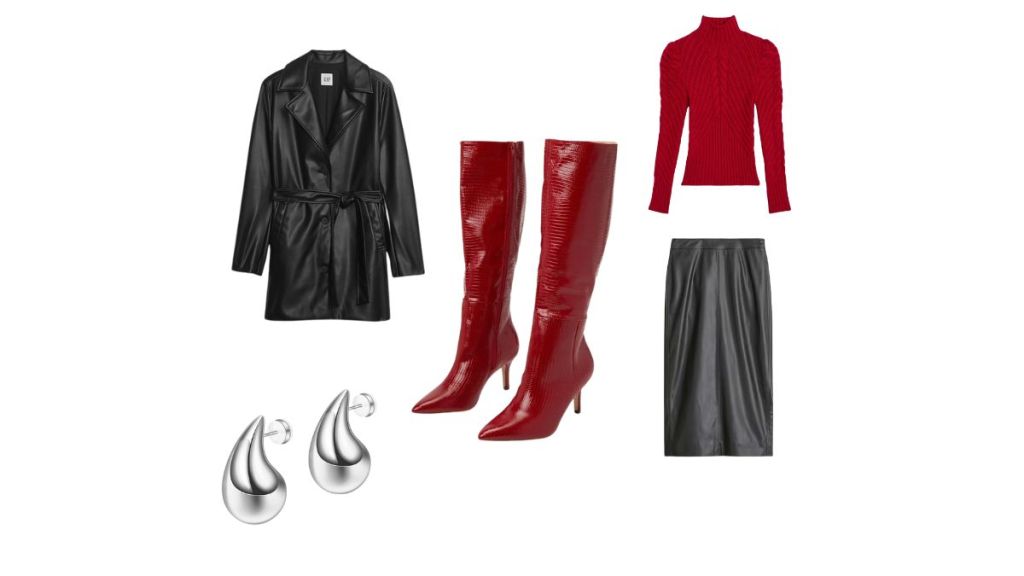 Red boots outfit